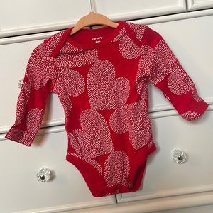 Carters 6M Valentine’s Day heart onesie